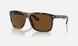 Ray-Ban Boyfriend Two RB4547 — Havana / Brown Polarized — quarter view