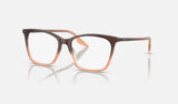 Ray-Ban RX5422 — Brown & Orange — quarter view