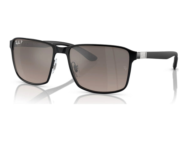 Ray-Ban RB3721CH — Black on Black / Grey Polarized+ — quarter view