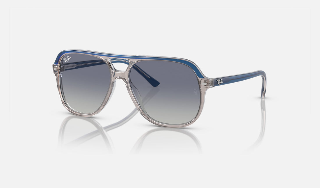 Ray-Ban Junior Junior Bill RJ9096S — Top Dark Blue & Brown & Light Grey / Grey/blue — quarter view