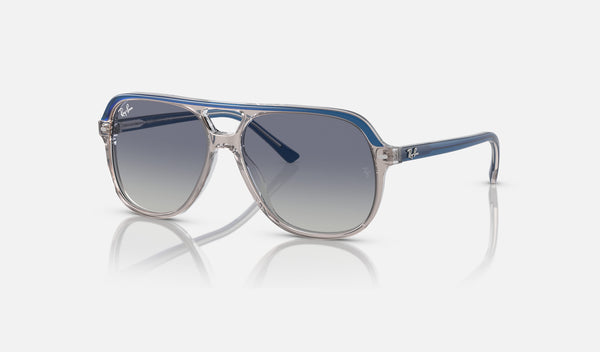 Ray-Ban Junior Junior Bill RJ9096S — Top Dark Blue & Brown & Light Grey / Grey/blue — quarter view