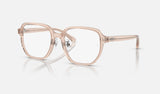 Ray-Ban RX5424D — Transparent Light Brown — quarter view