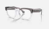 Ray-Ban Mega Hawkeye RX0298V — Grey on Transparent — quarter view