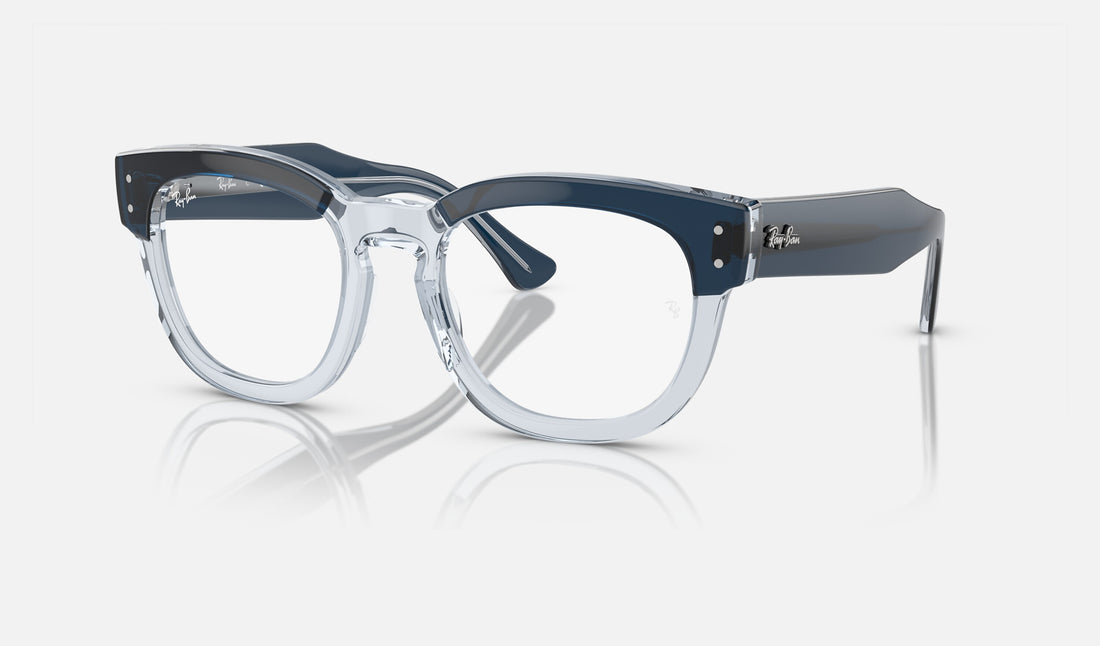Ray-Ban Mega Hawkeye RX0298V — Blue on Transparent Blue — quarter view