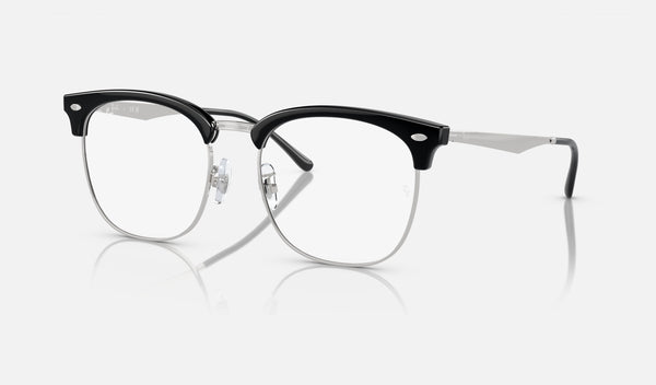 Ray-Ban RX7318D — Black on Silver — quarter view