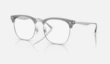 Ray-Ban RX7318D — Transparent Grey on Silver — quarter view