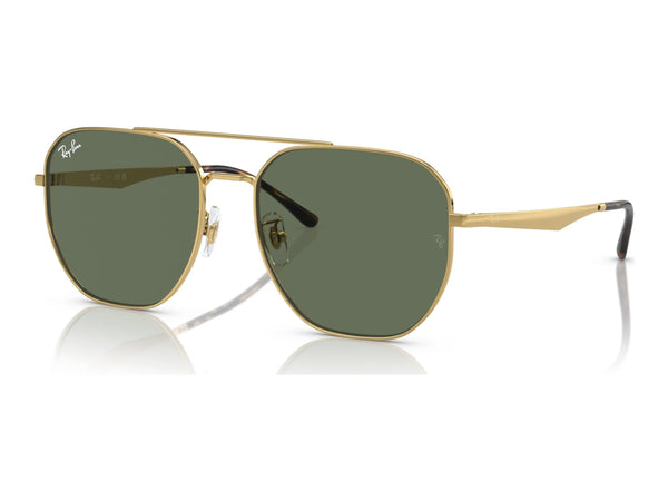 Ray-Ban RB3724D — Arista Gold / Dark Green — quarter view