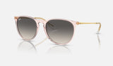 Ray-Ban Erika RB4171 — Transparent Pink / Grey — quarter view