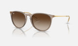 Ray-Ban Erika RB4171 — Transparent Light Brown / Brown — quarter view
