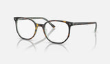 Ray-Ban Elliot RX5397 — Havana on Transparent Green — quarter view