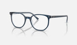 Ray-Ban Elliot RX5397 — Blue on Transparent Blue — quarter view