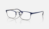 Ray-Ban RX8772D — Dark Blue on Gunmetal — quarter view