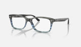 Ray-Ban RX5428 — Striped Grey & Blue — quarter view