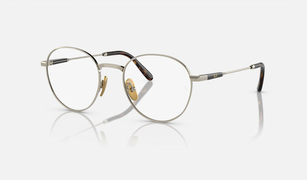 Ray-Ban David Titanium RX8782 — Arista Gold — quarter view