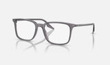 Ray-Ban RX5421F — Transparent Grey — quarter view