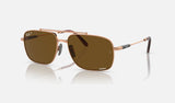 Ray-Ban Michael Titanium RB8096 — Light Brown / Brown Polarized+ — quarter view