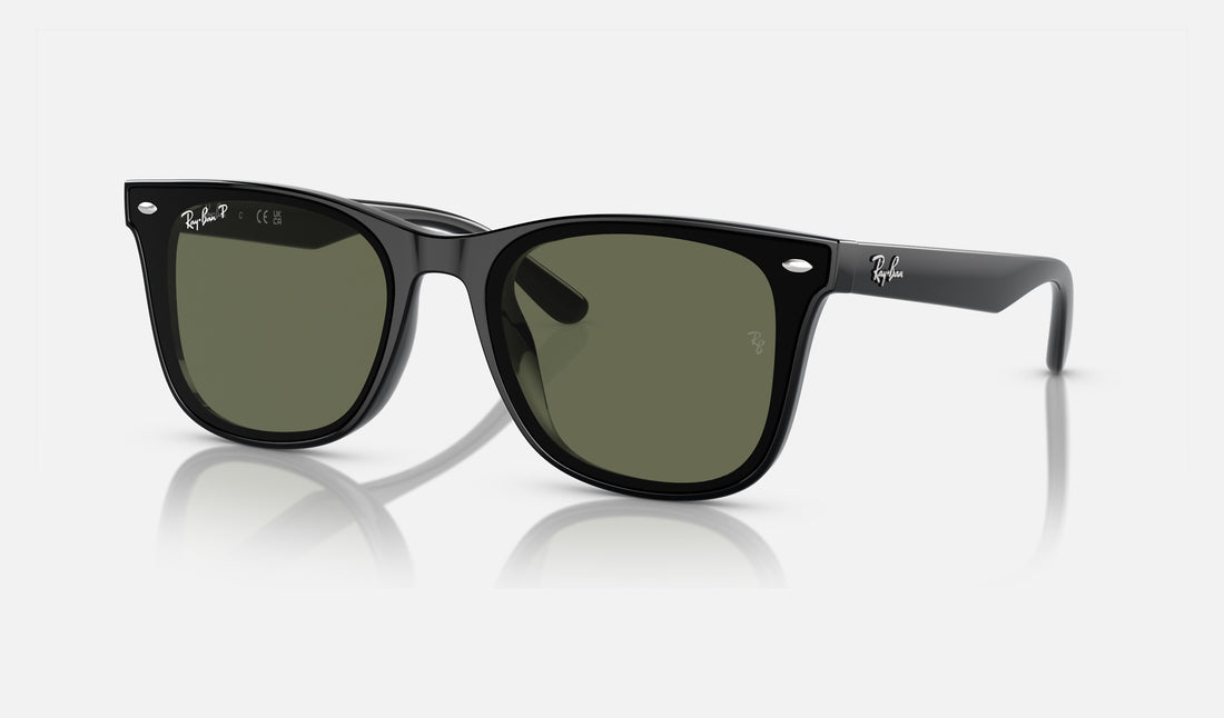 Ray-Ban RB4420 — Black / Dark Green Polarized — quarter view